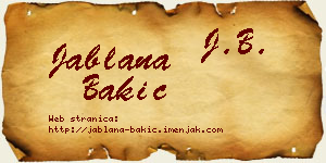Jablana Bakić vizit kartica